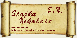Stajka Nikolčić vizit kartica
